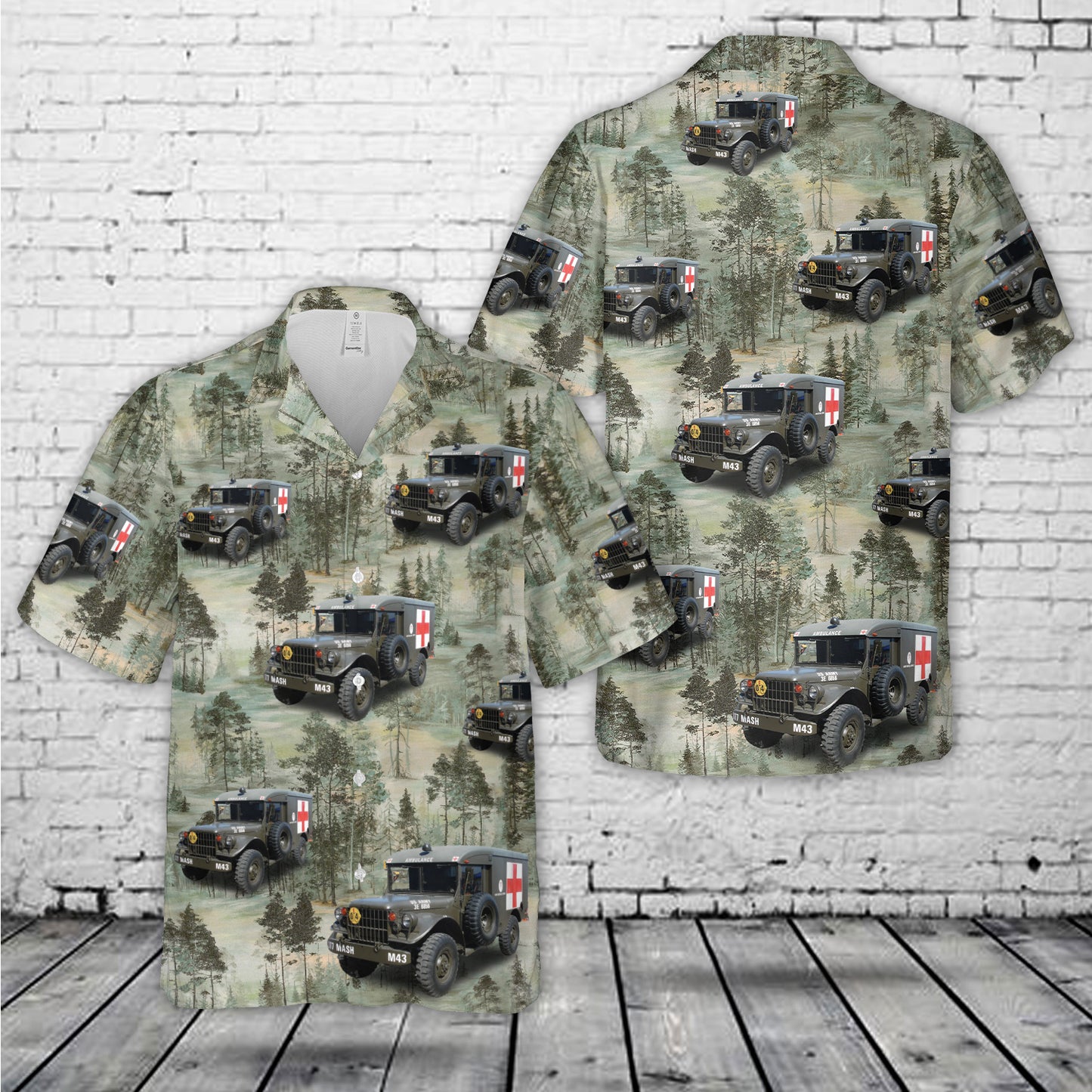 US Army Dodge M43 Ambulance (3/4 ton) Hawaiian Shirt