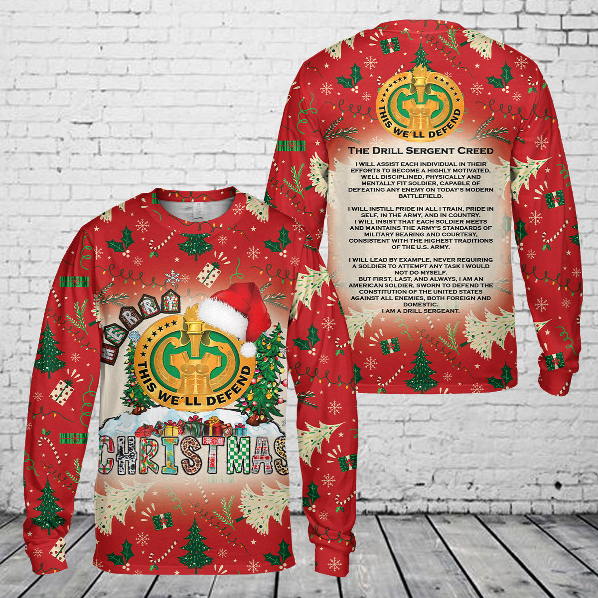 US Army Drill Sergeant Creed Christmas Long Sleeve Shirt