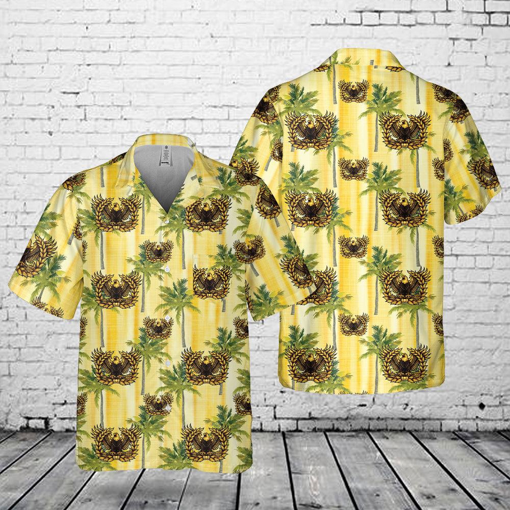 US Army Eagle Rising Warrant Officer Pocket Hawaiian Shirt