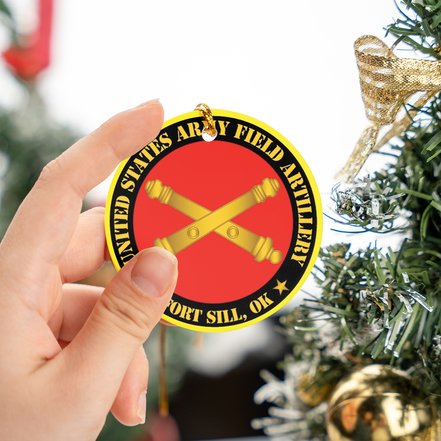 US Army Field Artillery Ft Sill, OK Ceramic Ornament