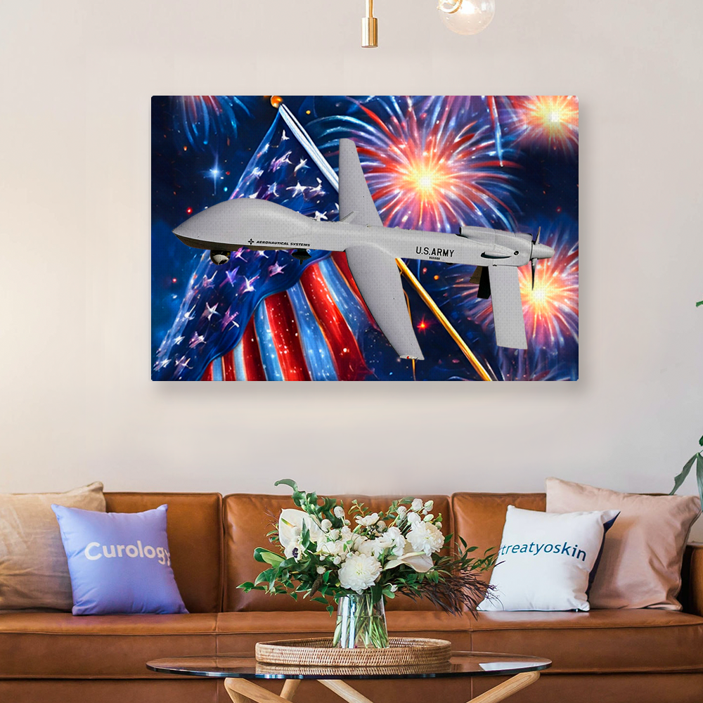 US Army General Atomics MQ-1C Gray Eagle, 4th Of July Canvas