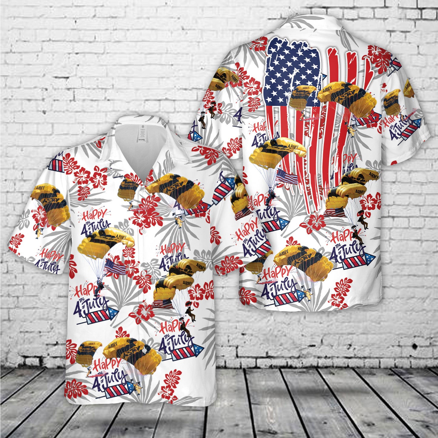 US Army Golden Knight demonstration parachutist, 4th Of July Hawaiian Shirt