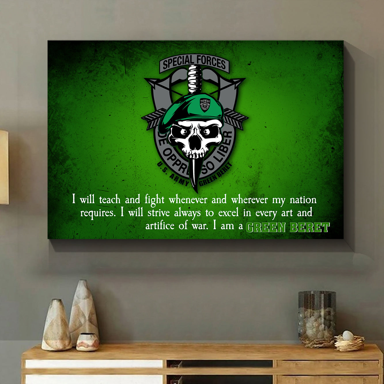 US Army Green Beret Special Forces Canvas
