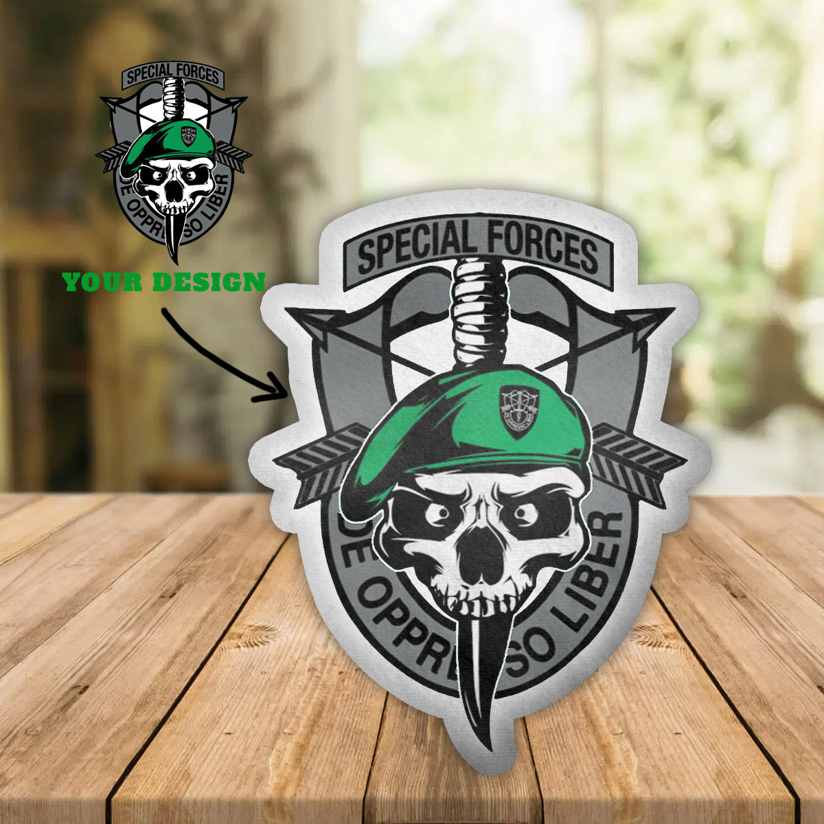 US Army Green Beret Special Forces Custom Shape Plush Pillow Case