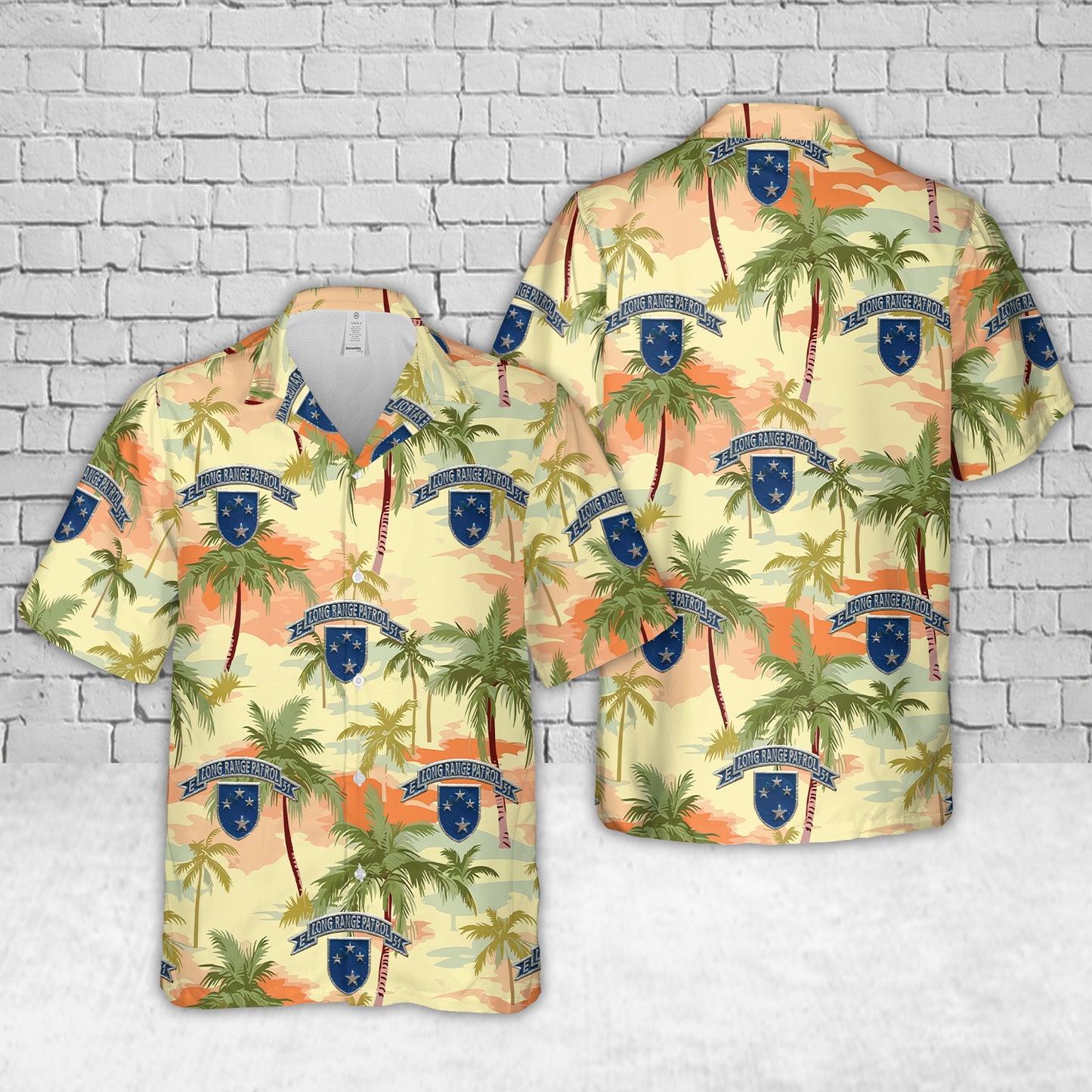 US Army LRP Vietnam 23rd Infantry Division Americal 51st Infantry Regiment E Com Hawaiian Shirt