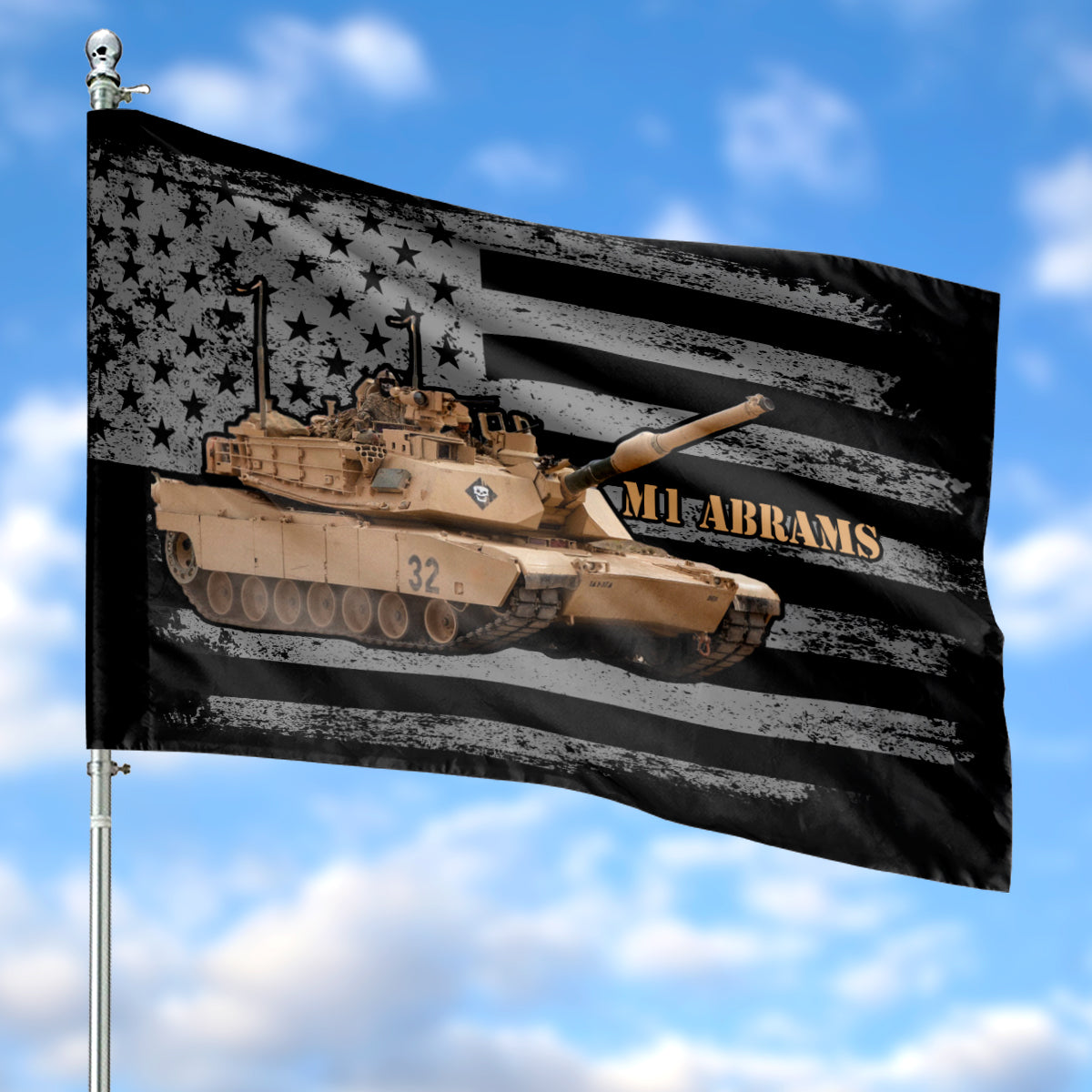 US Army M1 Abrams Tank, 4th Of July House Flag