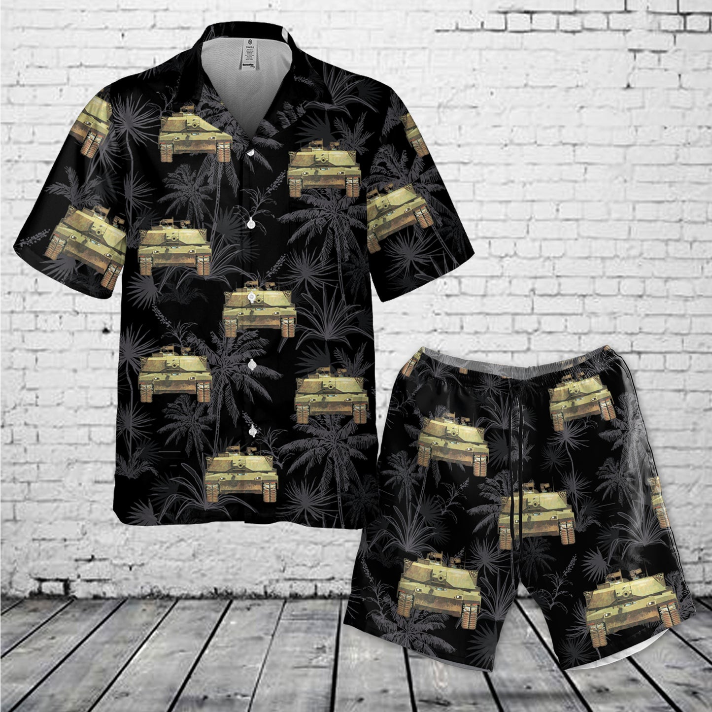US Army M1 Abrams Tank Combo Pocket Hawaiian Shirt & Shorts