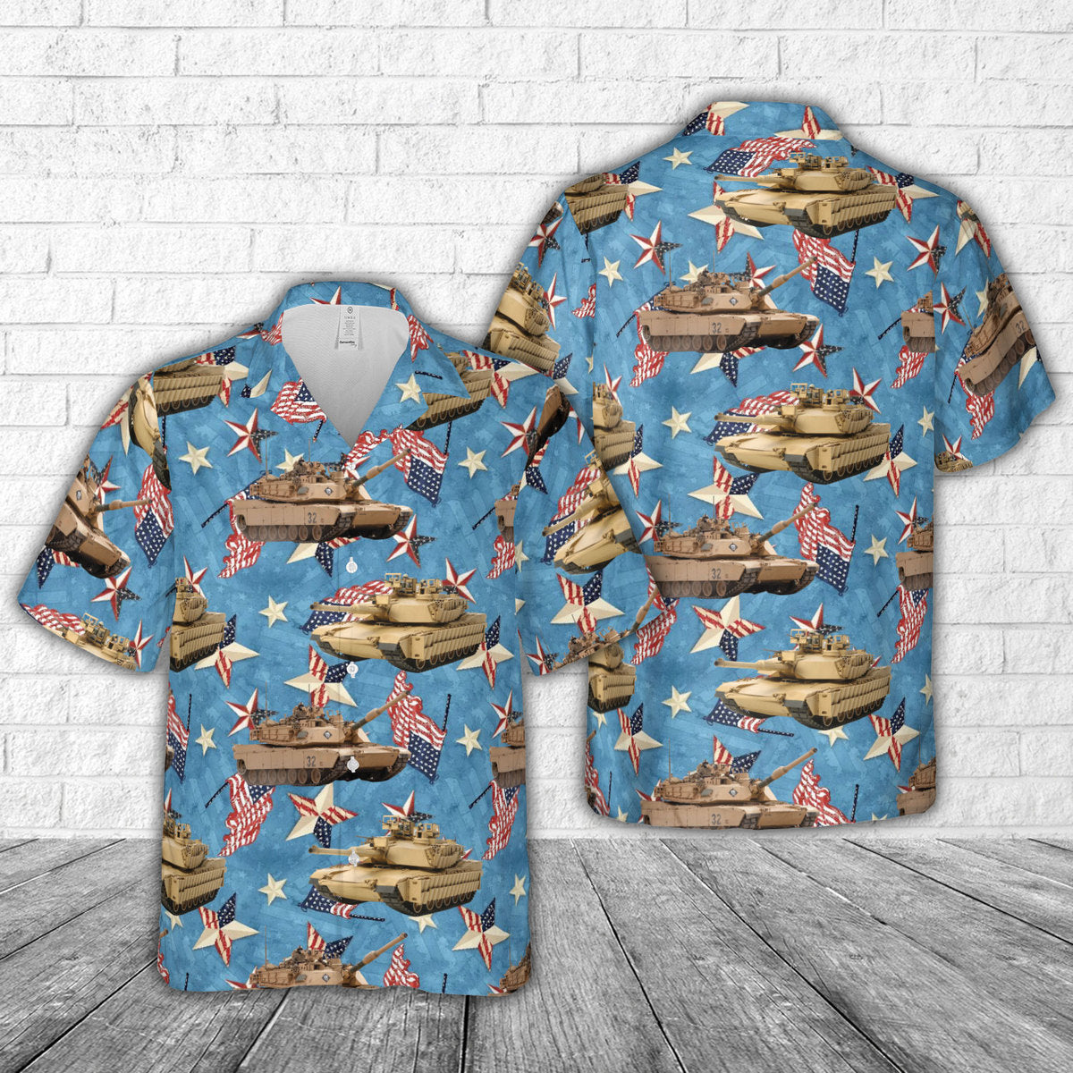 US Army M1 Abrams Tank, 4th Of July Hawaiian Shirt