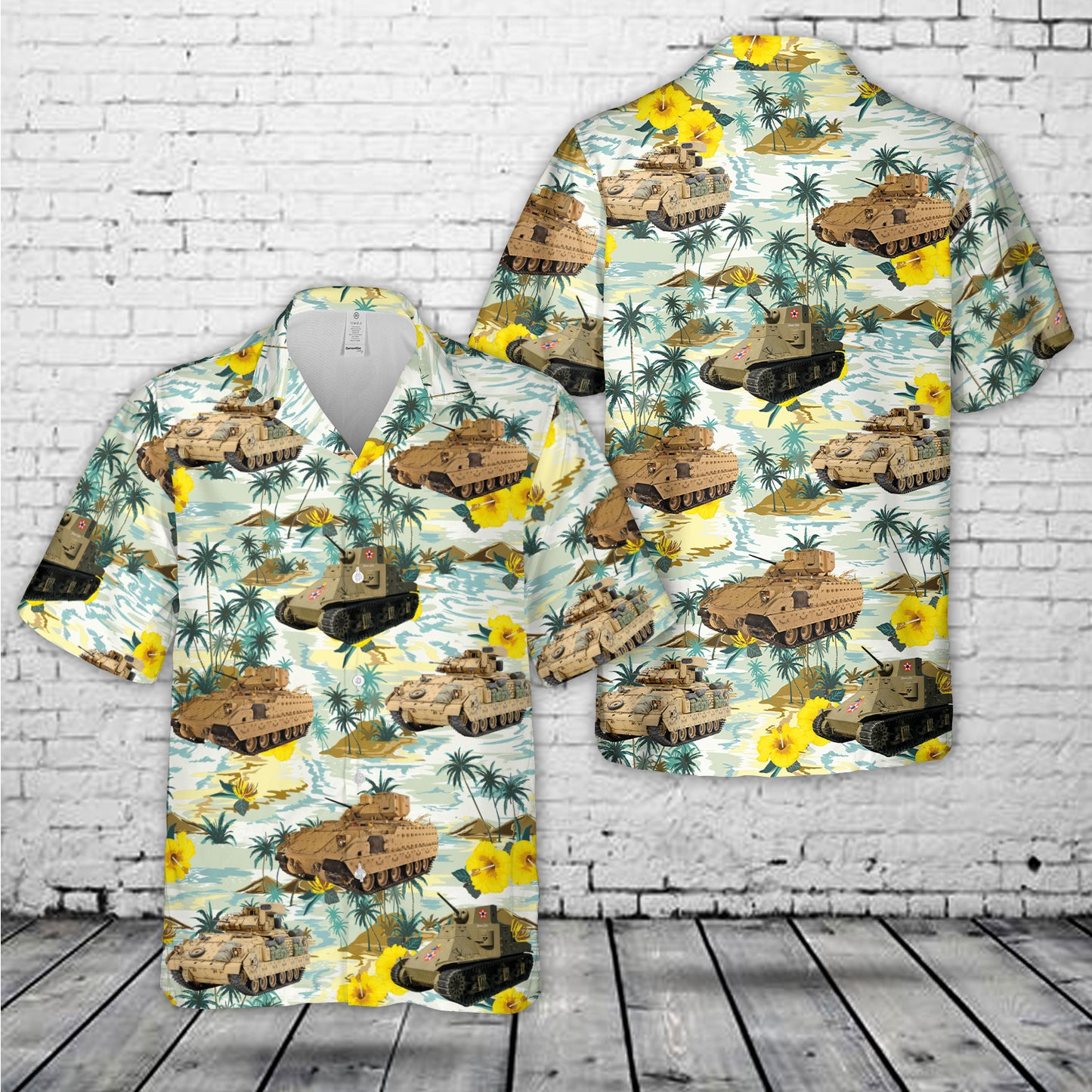 US Army M2A1, M2A2, and M2A3 Bradley fighting vehicles Hawaiian Shirt