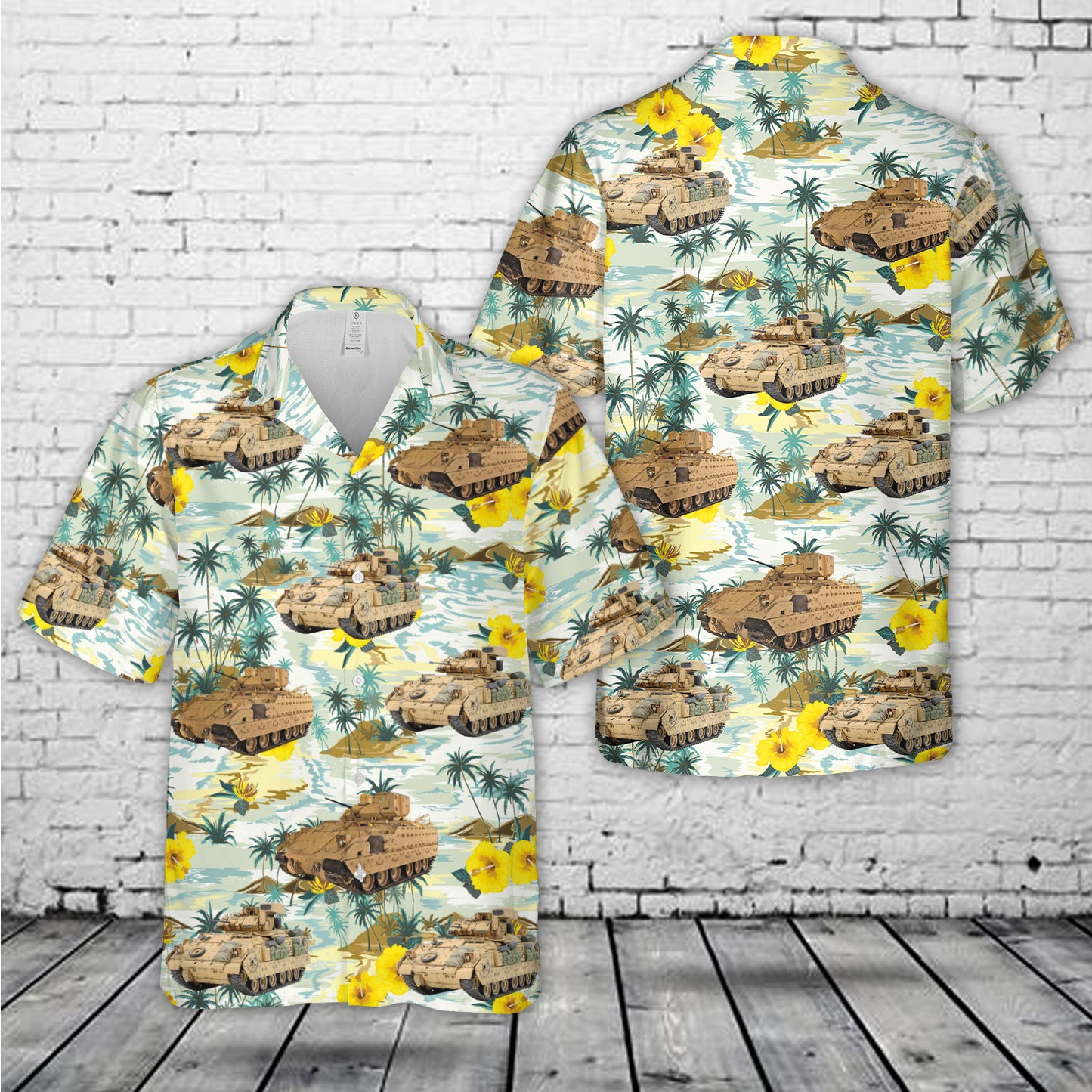 US Army M2A1, M2A2, and M2A3 Bradley fighting vehicles Hawaiian Shirt
