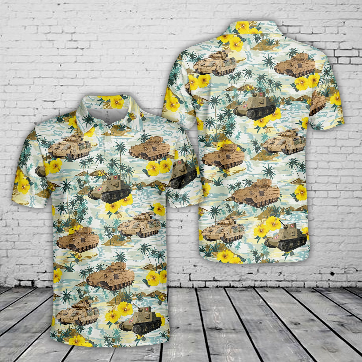 US Army M2A1, M2A2, and M2A3 Bradley fighting vehicles Polo Shirt