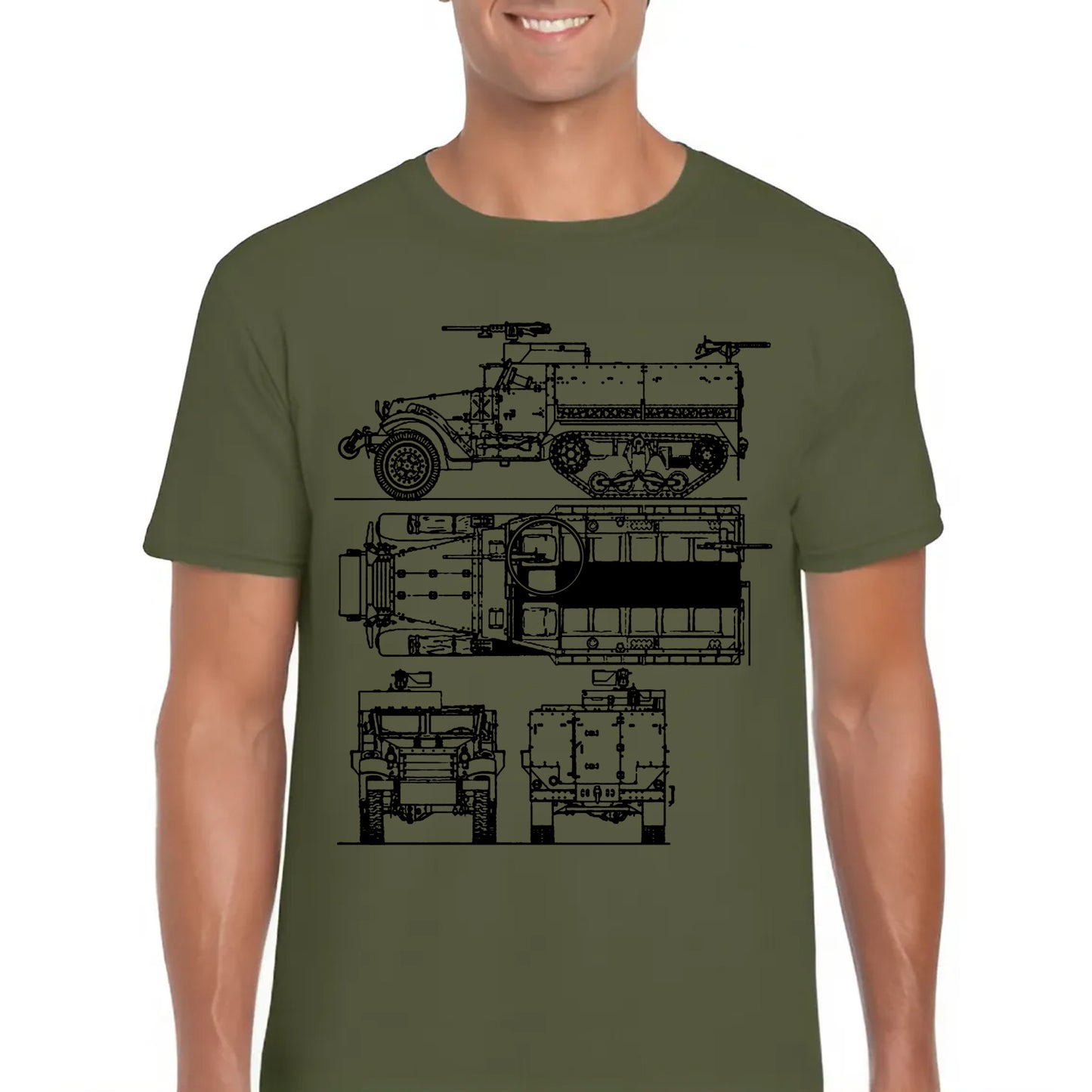 US Army M3A1 Classic Unisex T-Shirt Gildan 5000 (Made In US)