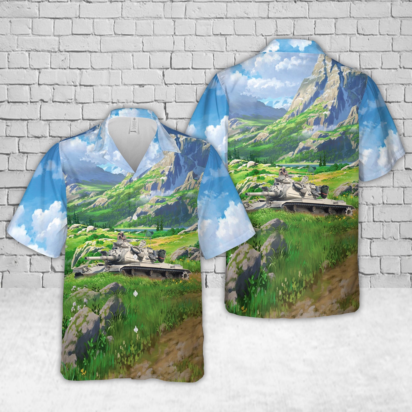 US Army M60A3 Patton main battle tank from Company A, 2nd Battalion, 70th Armor, 24th Infantry Division Hawaiian Shirt