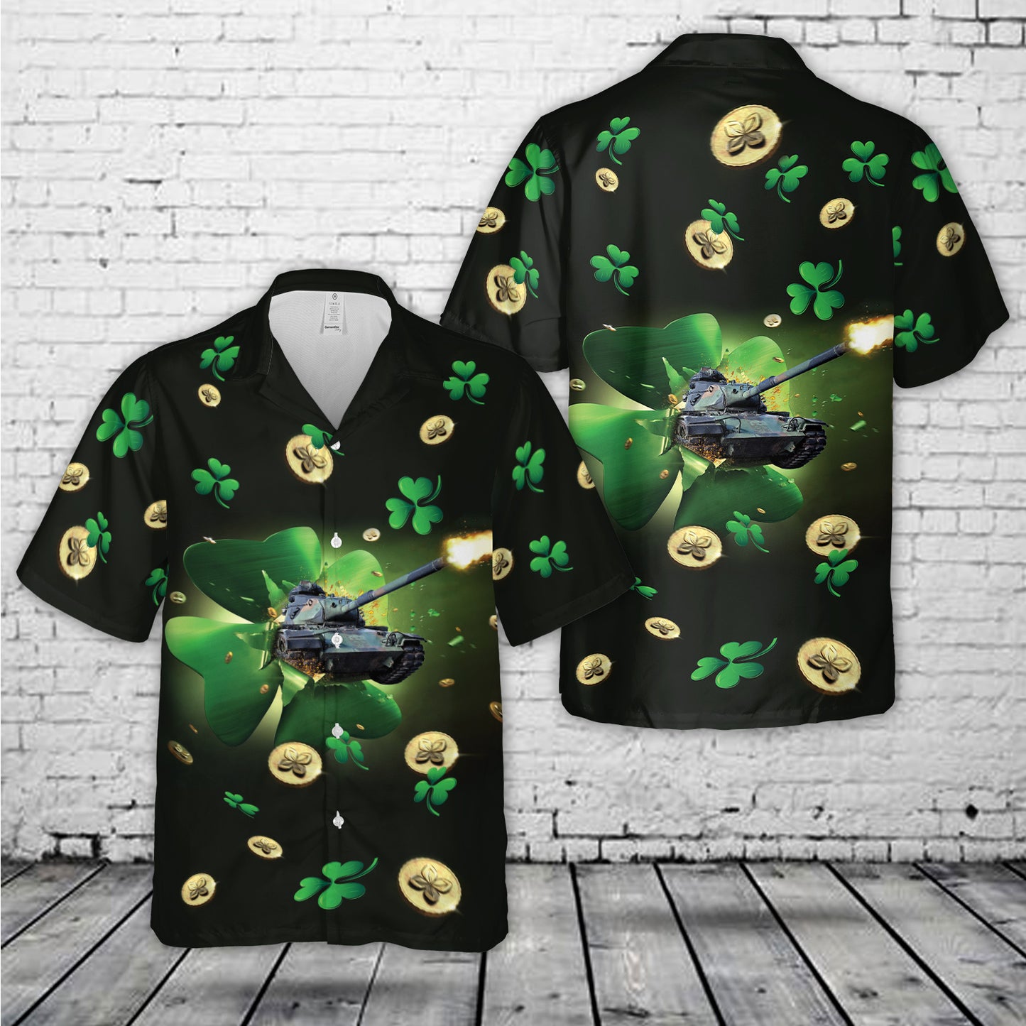 US Army M60 Main Battle Tank, Patrick's Day Hawaiian Shirt