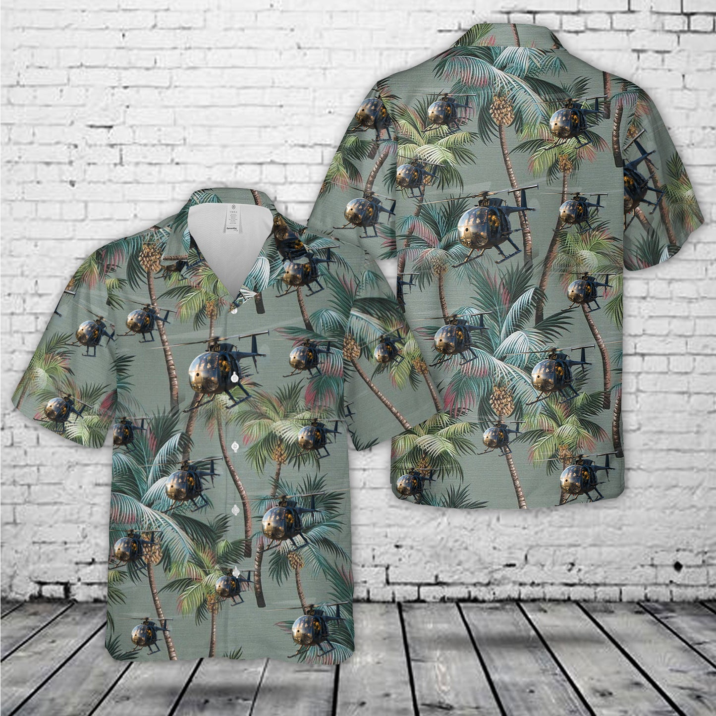 US Army MD Helicopters MH-6 Little Bird Hawaiian Shirt