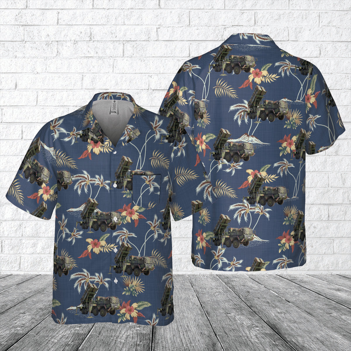 US Army MIM-104 Patriot Surface-to-air missile (SAM) system Pocket Hawaiian Shirt