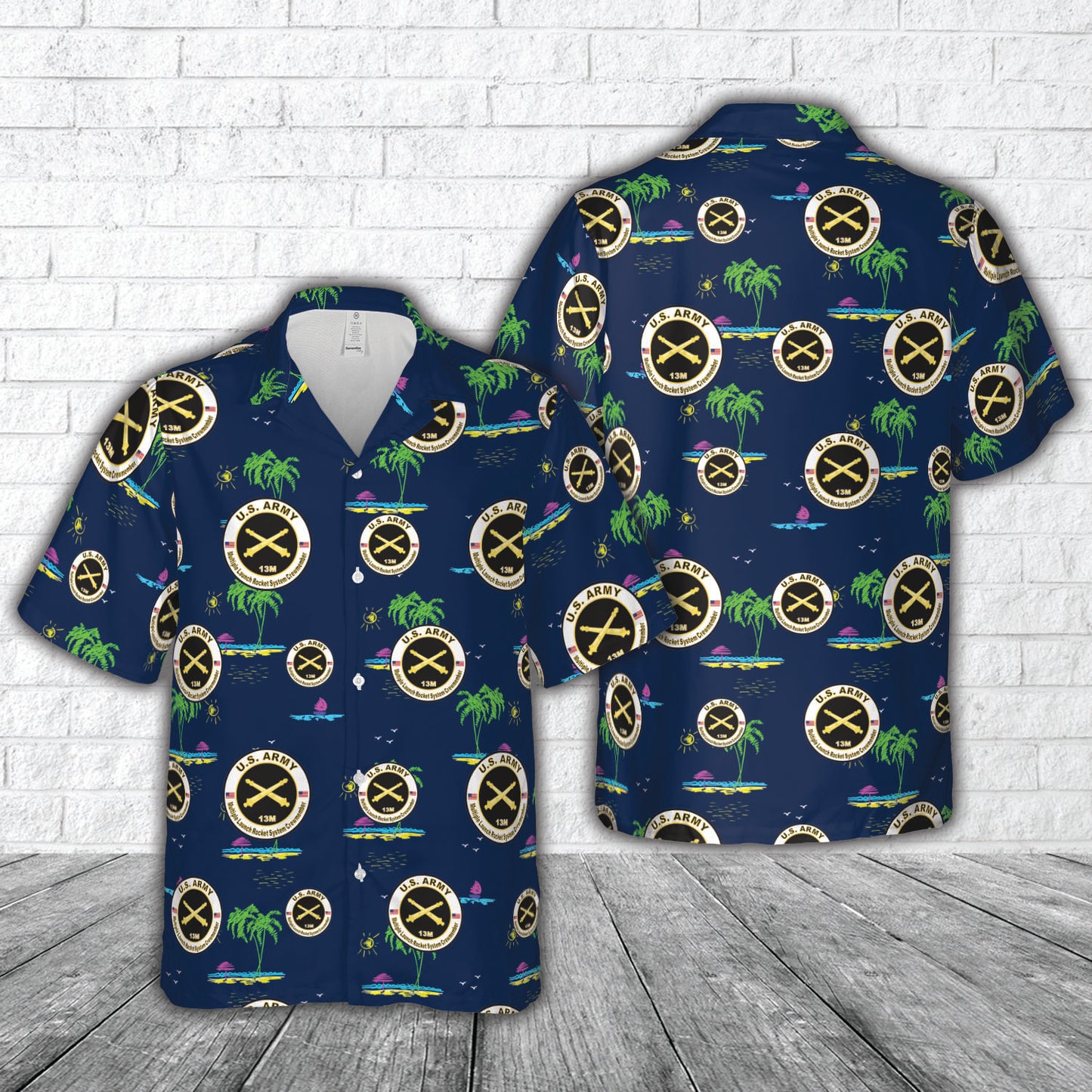 US Army MOS 13M Multiple Launch Rocket System Crewmember Hawaiian Shirt