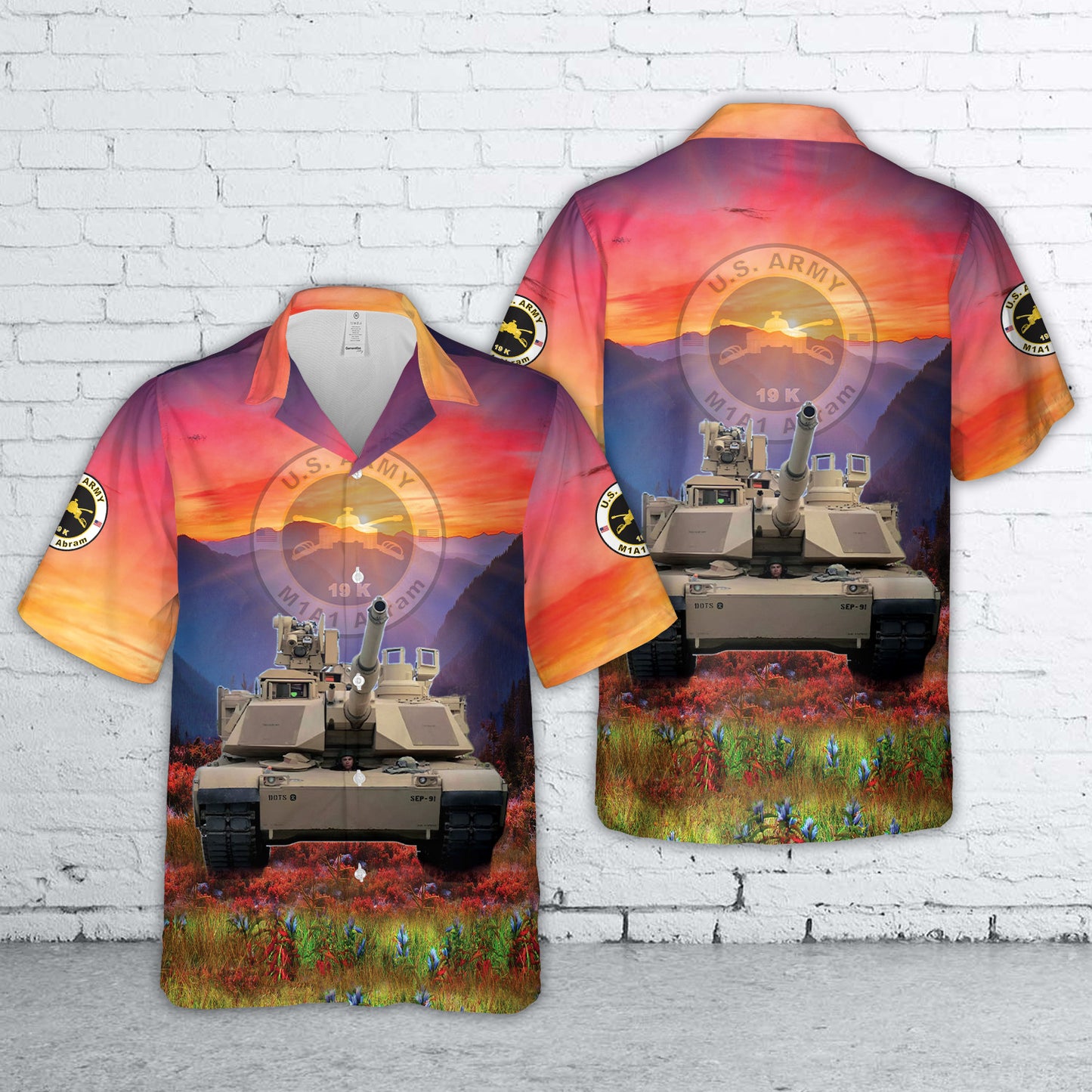US Army MOS 19K M1A1 Abram Hawaiian Shirt