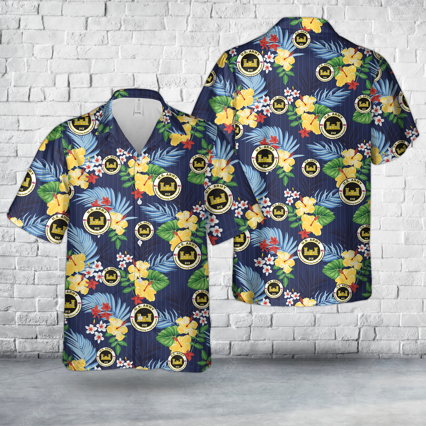 US Army MOS 21Z Combat Engineering Senior Sergeant Hawaiian Shirt