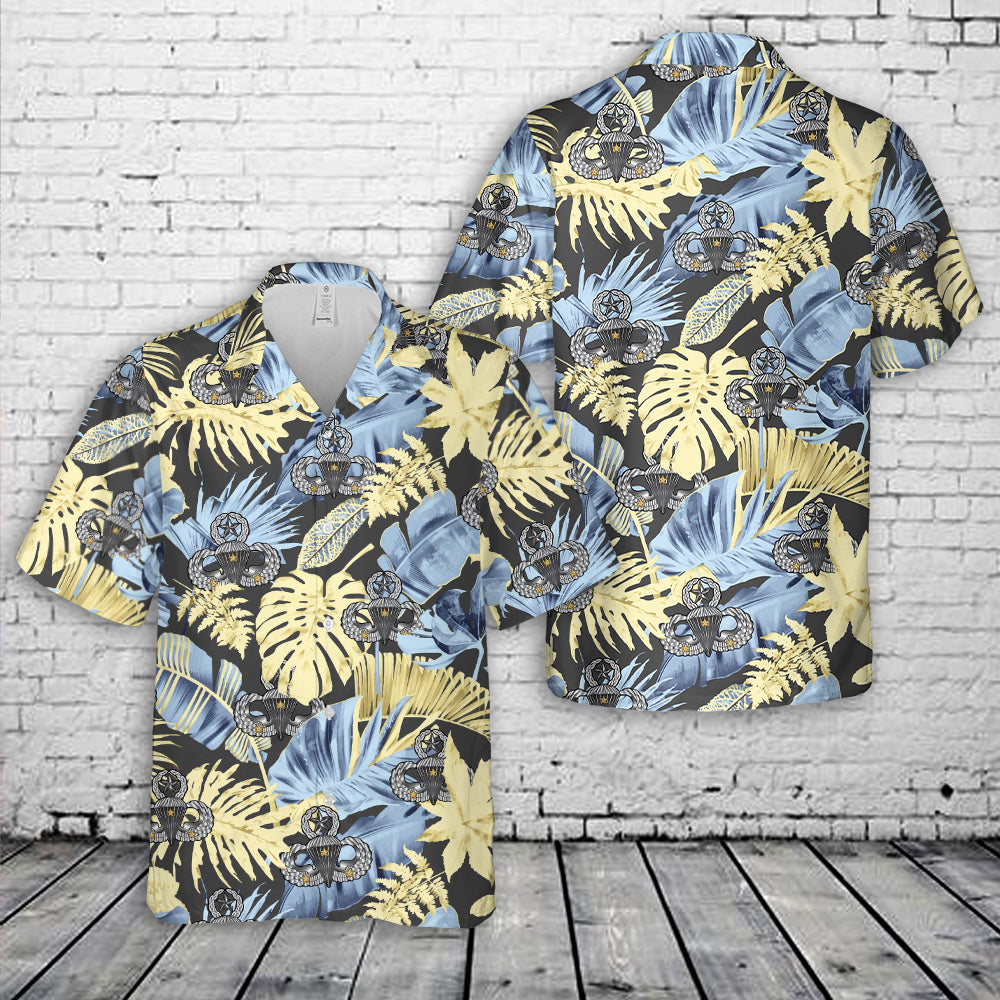 US Army Master Jump Wings With 3 Combat Jumps Hawaiian Shirt