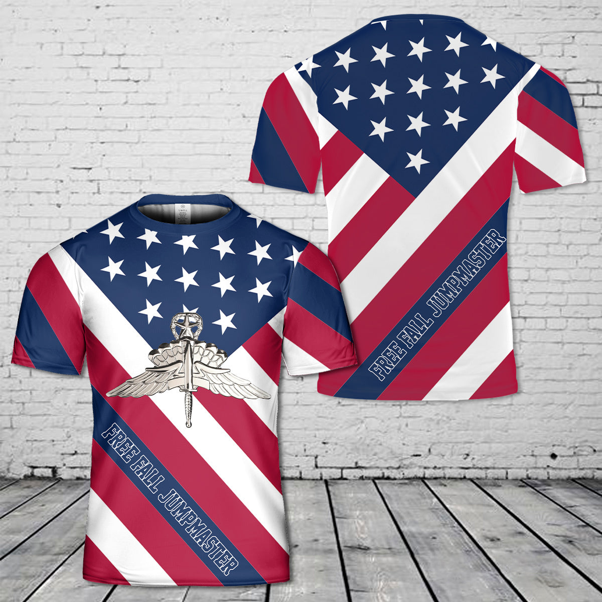 US Army Military Free Fall Jumpmaster T-Shirt 3D