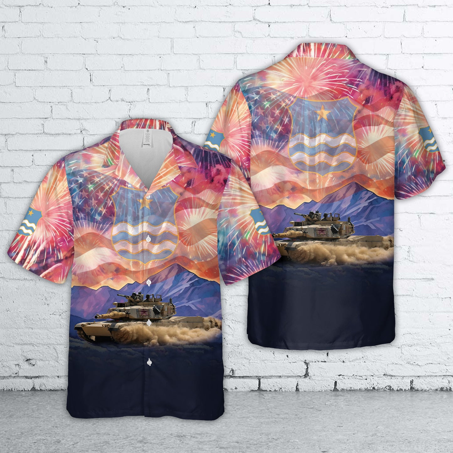 US Army Minnesota Army National Guard M1A2 Abrams main battle tank, 4th Of July Hawaiian Shirt