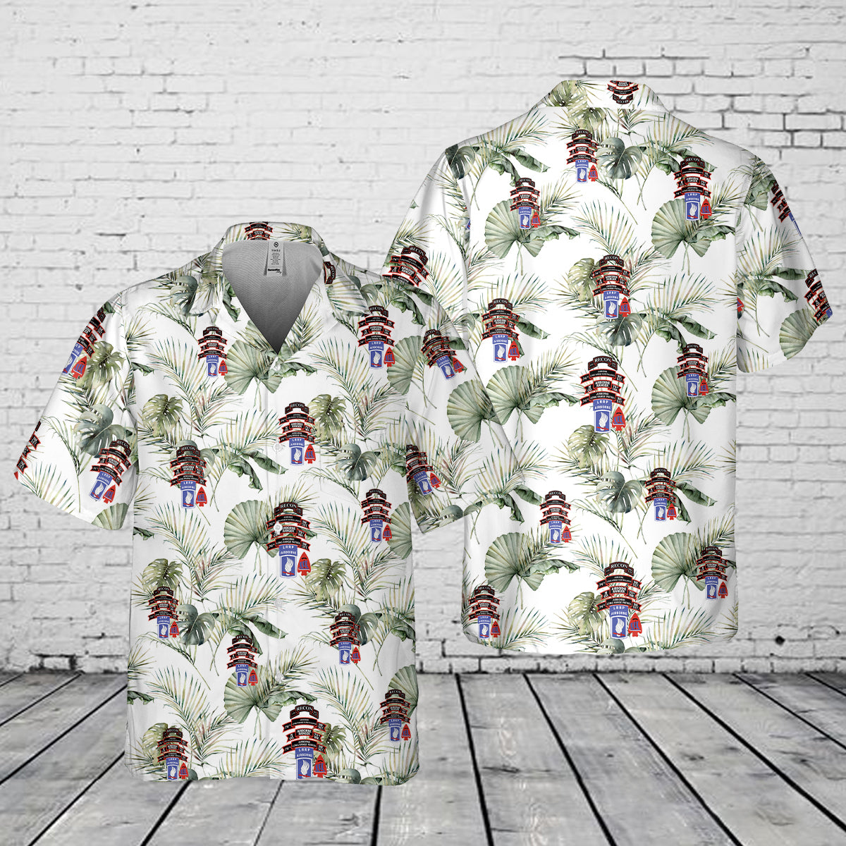 US Army N Company (RANGER), 75th Infantry (AIRBORNE), 173rd Airborne Brigade Pocket Hawaiian Shirt