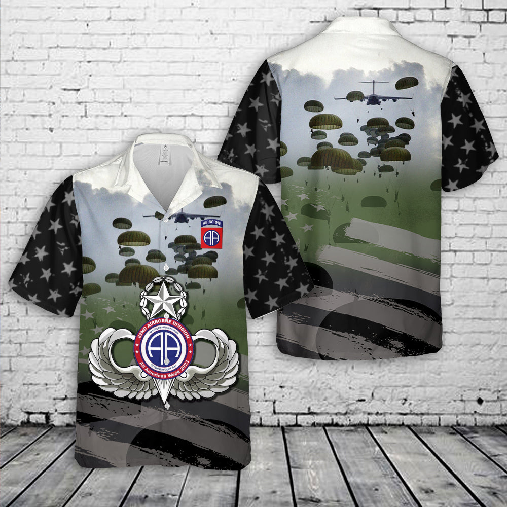 US Army National Airborne Day, Paratroopers of the Army's 82nd Airborne Division drop Hawaiian Shirt
