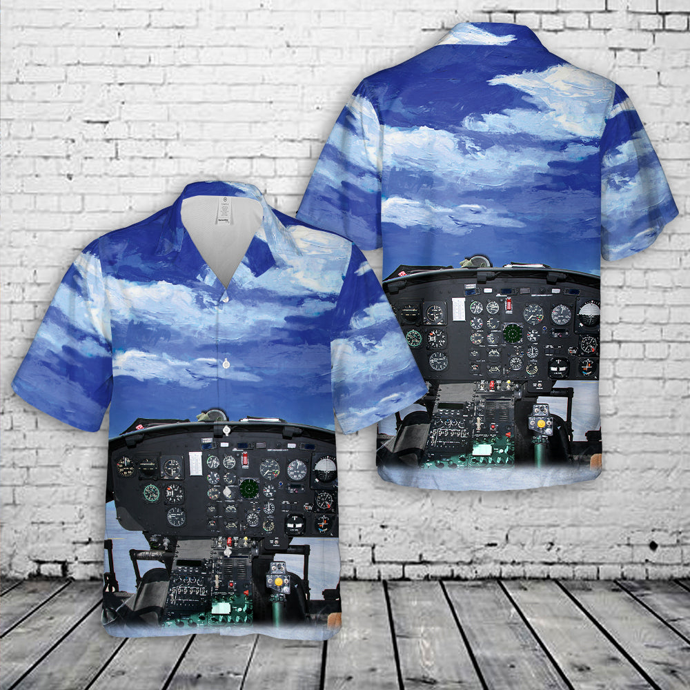 US Army National Guard Bell UH-1 Huey #71-20016 Cockpit Hawaiian Shirt