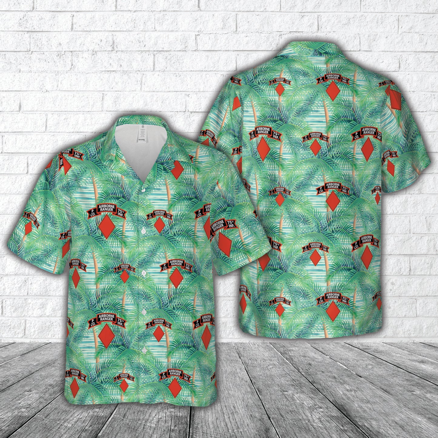 US Army P Company (Airborne), 75th Infantry (RANGER), 1st Brigade, 5th Infantry Division Hawaiian Shirt