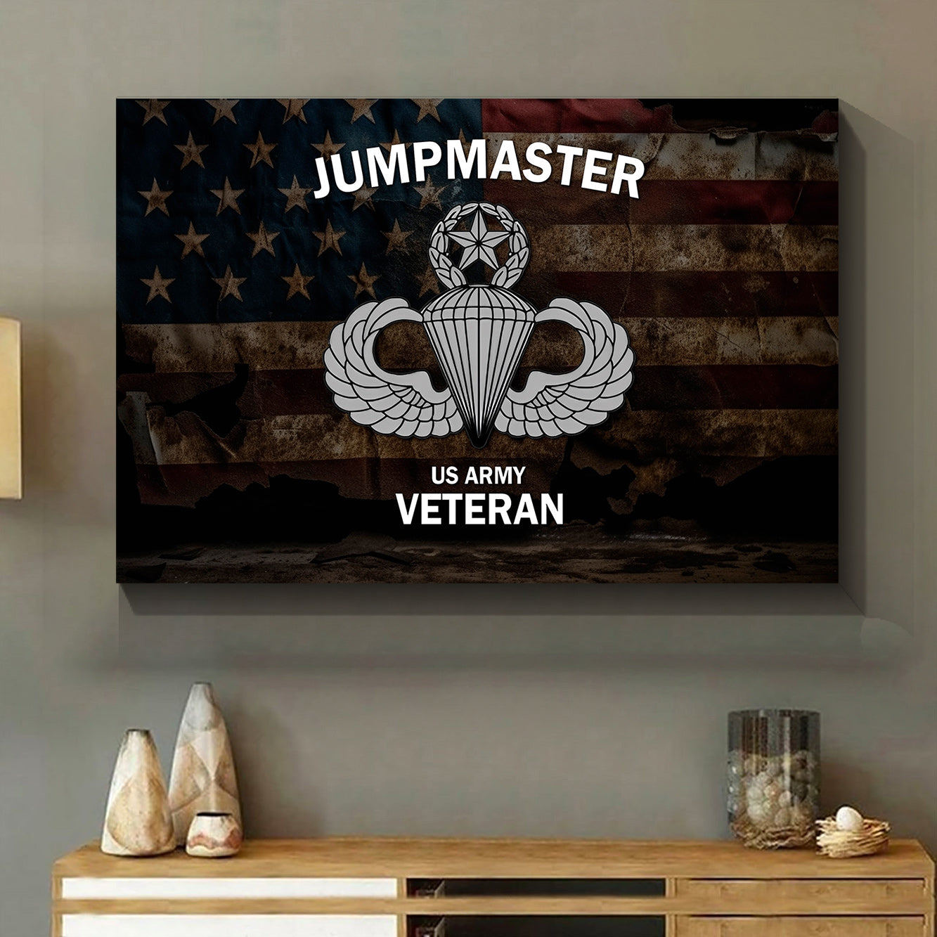 US Army Paratrooper Veteran Jump Master Canvas NLSI2612PL02