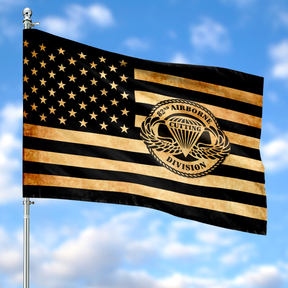 US Army Paratrooper Veteran Jump Master House Flag