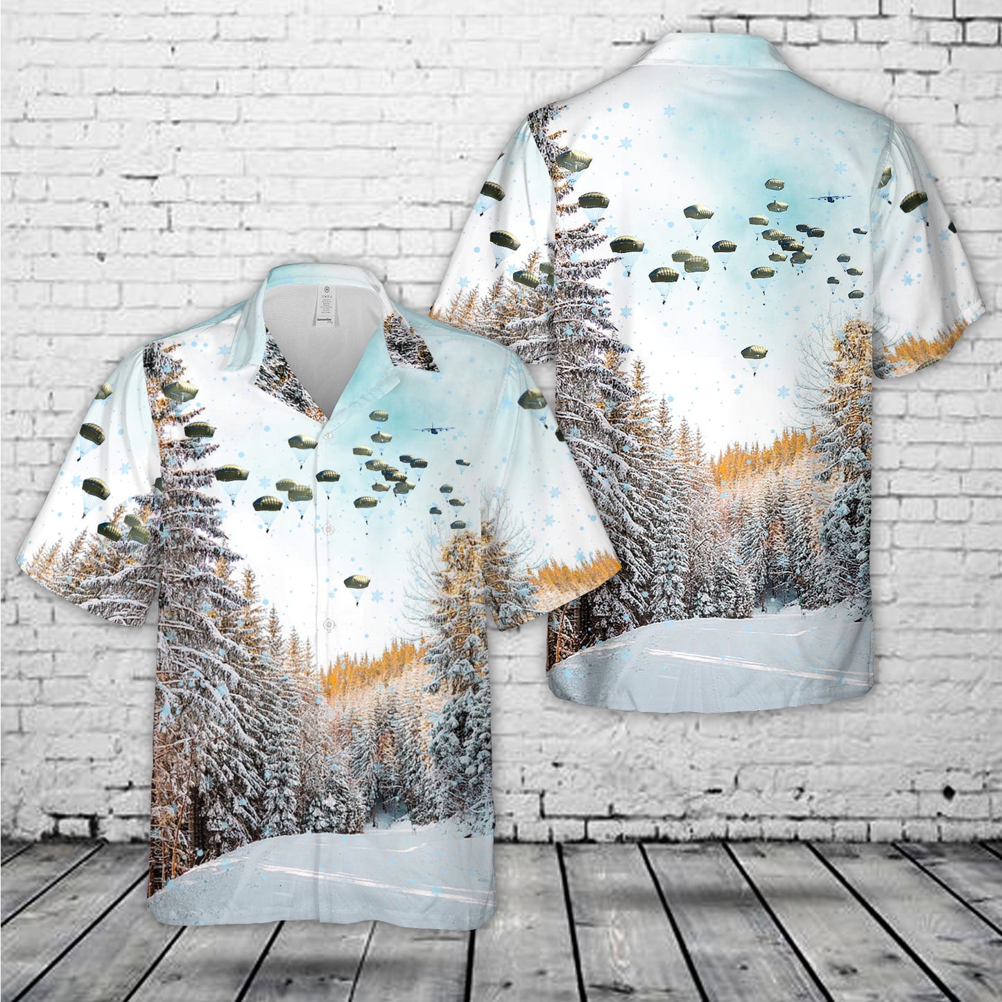 US Army Paratroopers 1st Squadron (Airborne), 91st Cavalry Regiment Jump Grafenwoehr Training Area Christmas Hawaiian Shirt