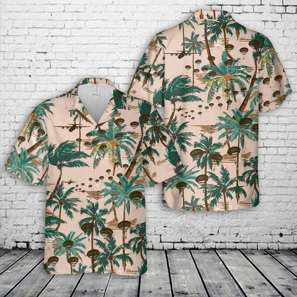 US Army Paratroopers Silhouette Hawaiian Shirt