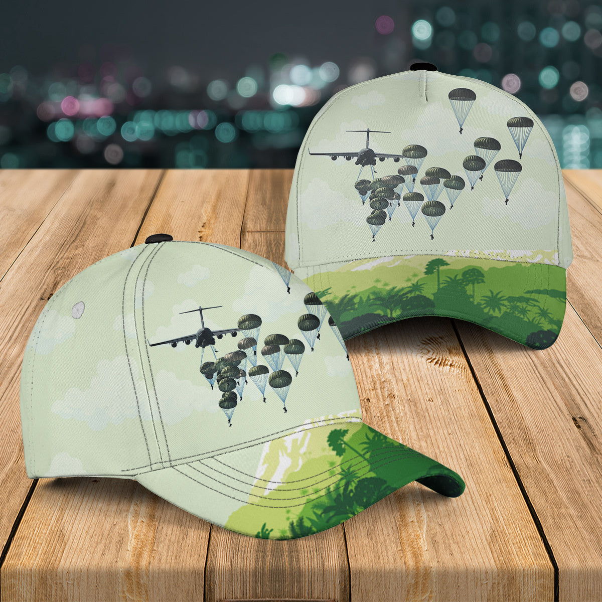 US Army Paratroopers With The 82nd Airborne Division Parachute 1 Baseball Cap