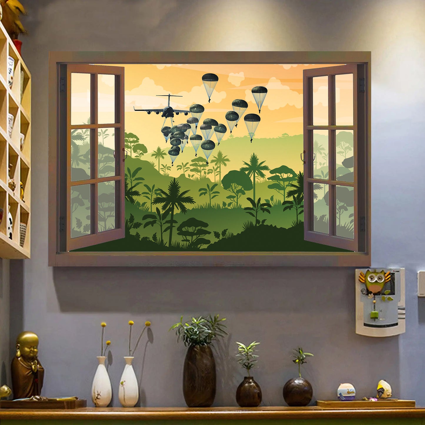 US Army Paratroopers With The 82nd Airborne Division Parachute Canvas