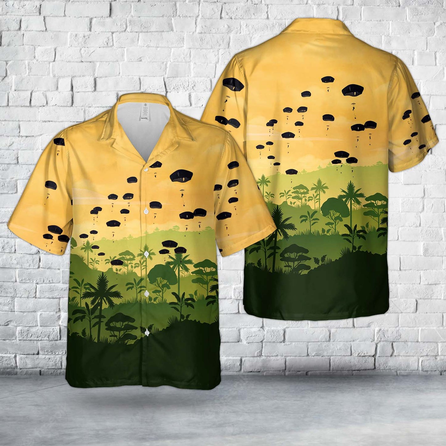 US Army Paratroopers 173rd Airborne Brigade Combat Team jumping from a C-130 Hercules Hawaiian Shirt