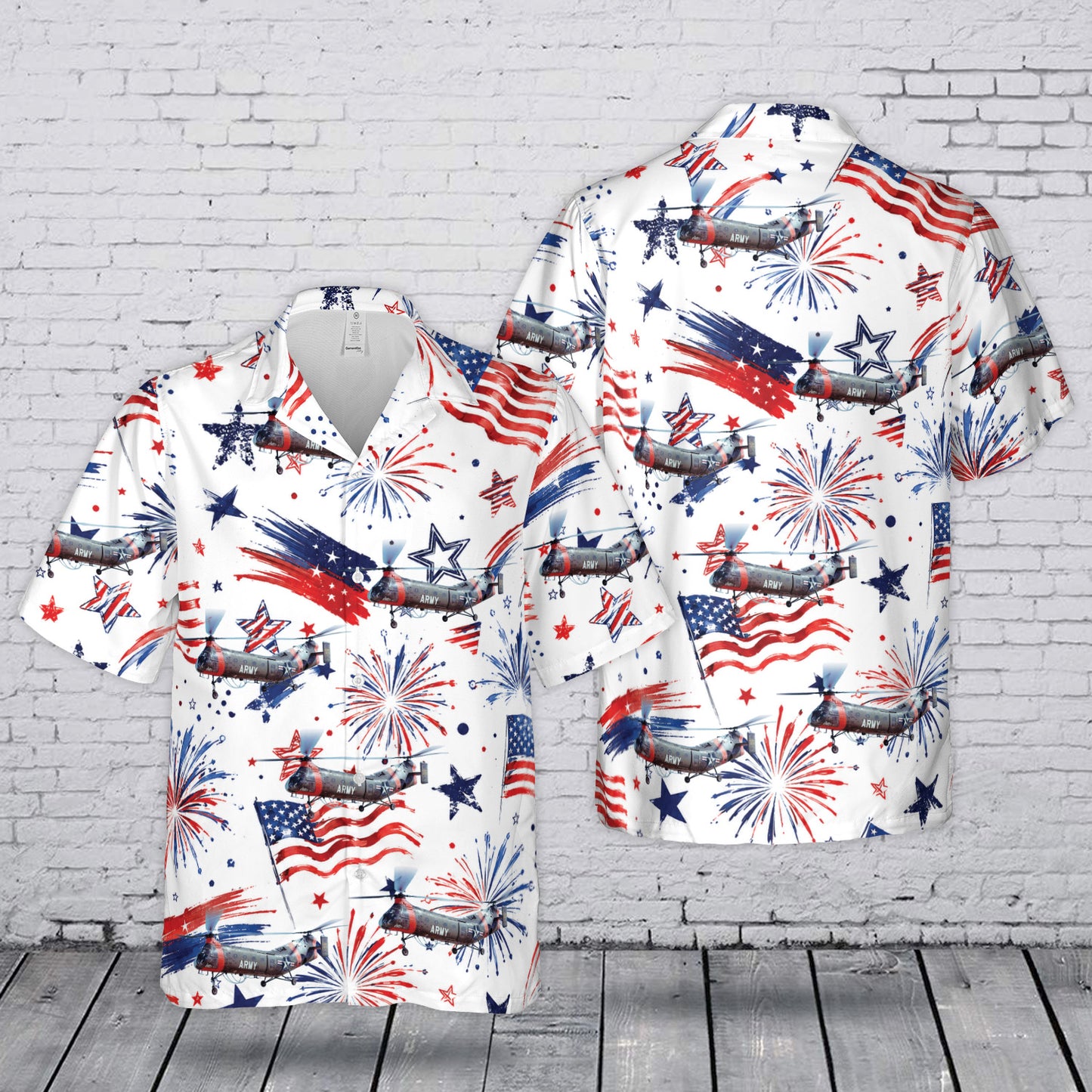 US Army Piasecki H-21 4th July 250th Anniversary 1776-2026 Hawaiian Shirt