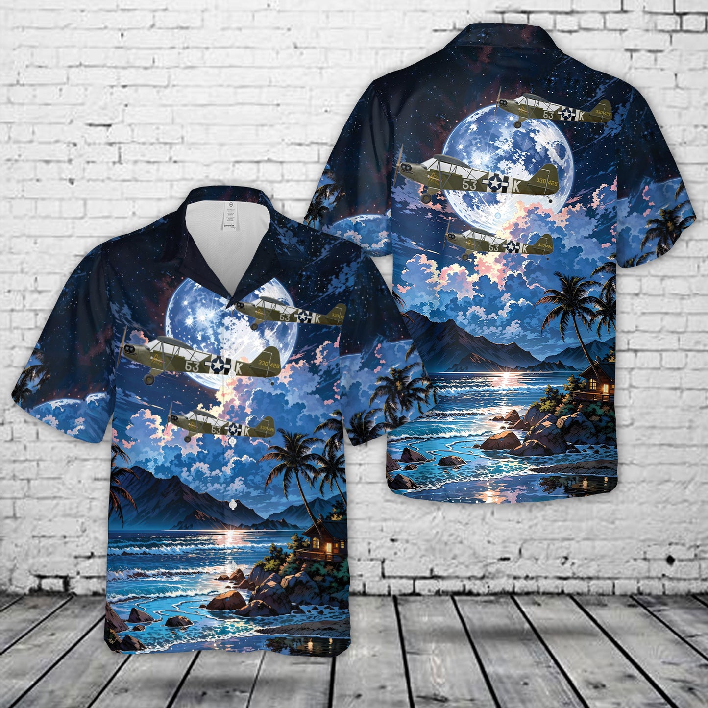 US Army Piper L-4 Grasshopper "Rosie the Rocketer" Hawaiian Shirt