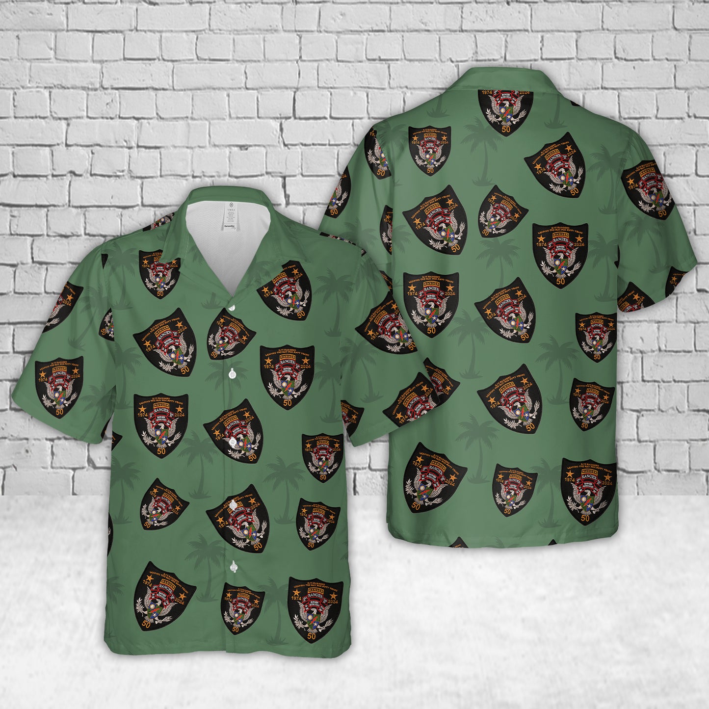 US Army Ranger - 2nd Battalion, 75th Infantry Regiment - 50 Year Anniversary Patch (1974-2024) Hawaiian Shirt