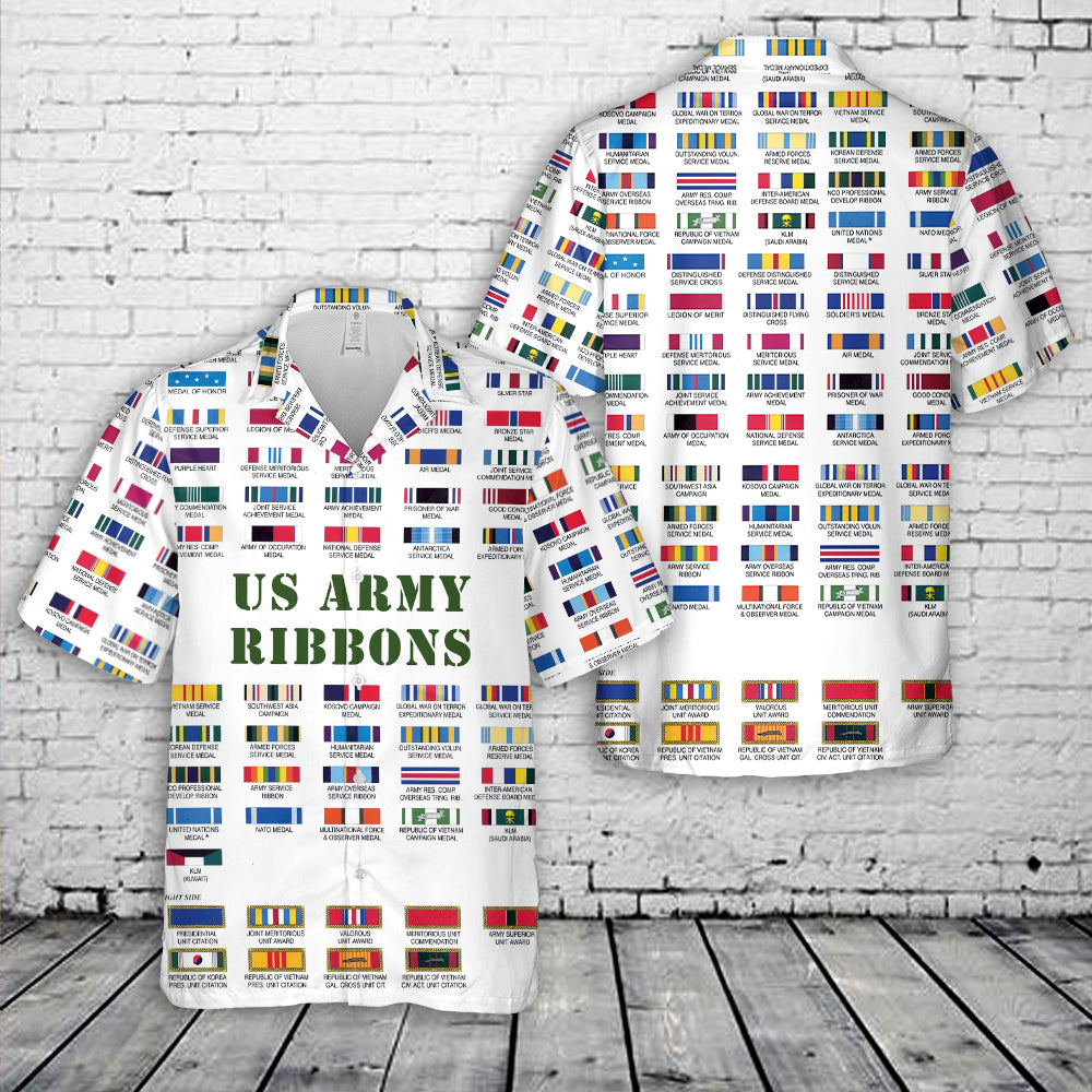 US Army Ribbons American Medals Hawaiian Shirt