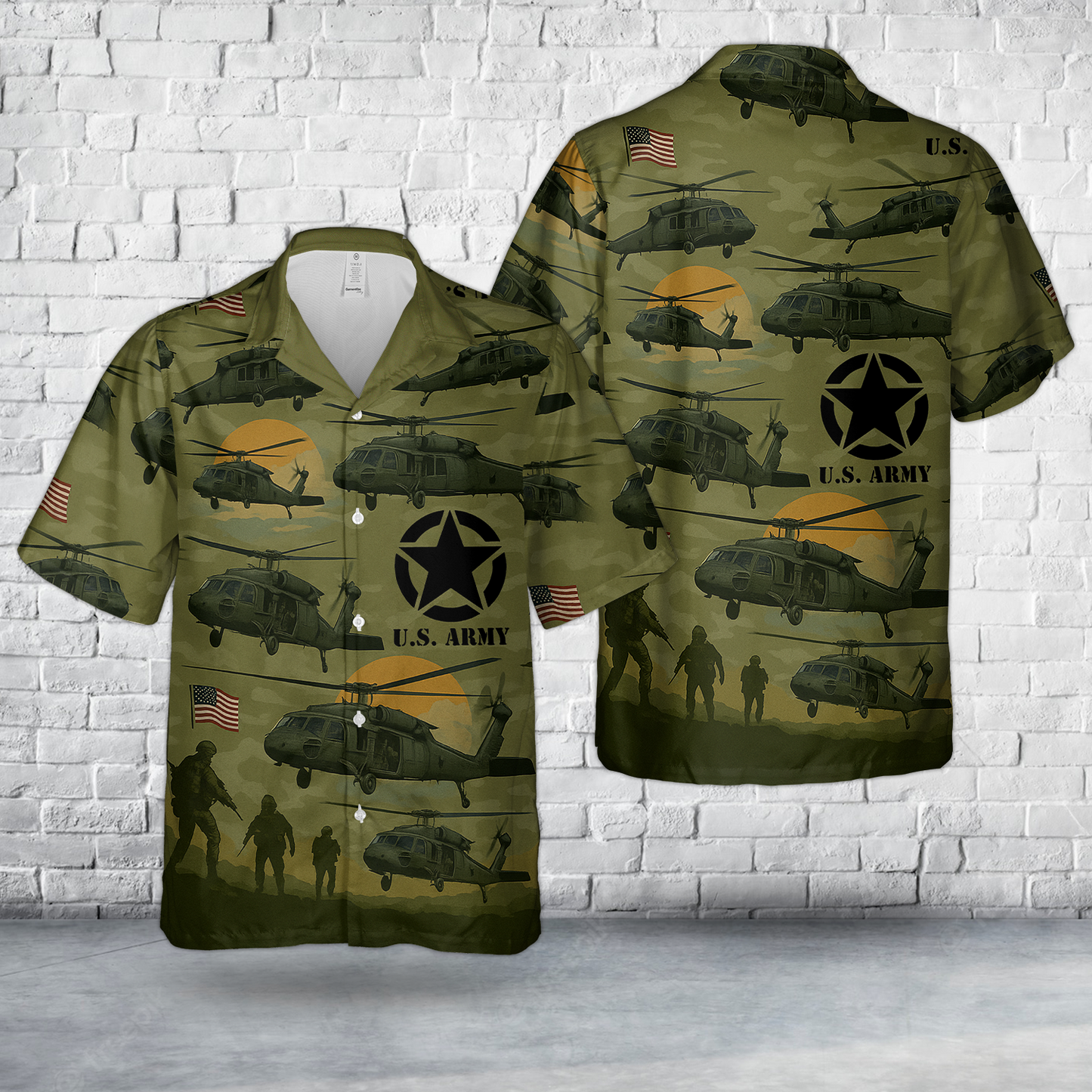 US Army Sikorsky UH-60 Black Hawk Hawaiian Shirt