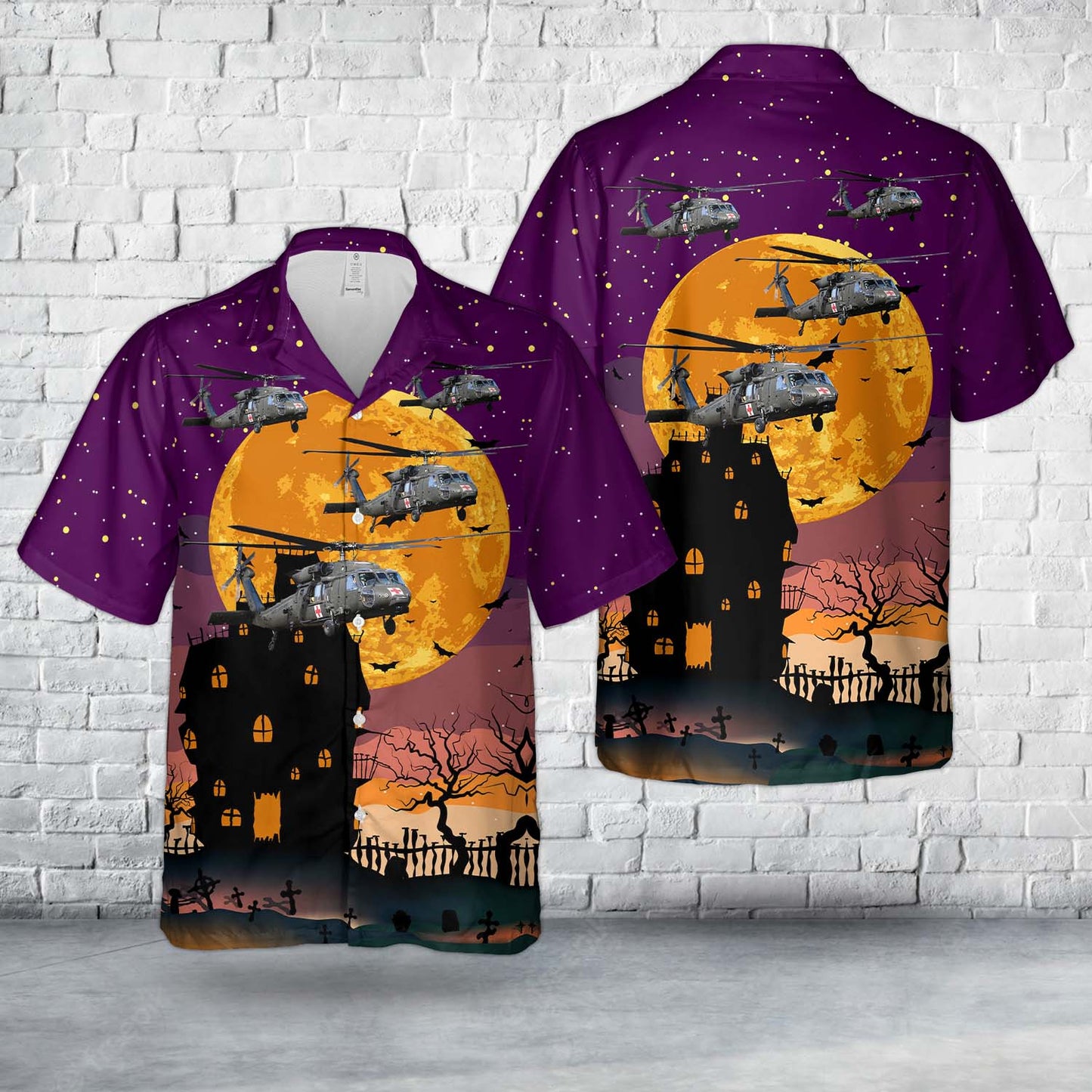 US Army Sikorsky UH-60 Blackhawk Medevac Halloween Hawaiian Shirt