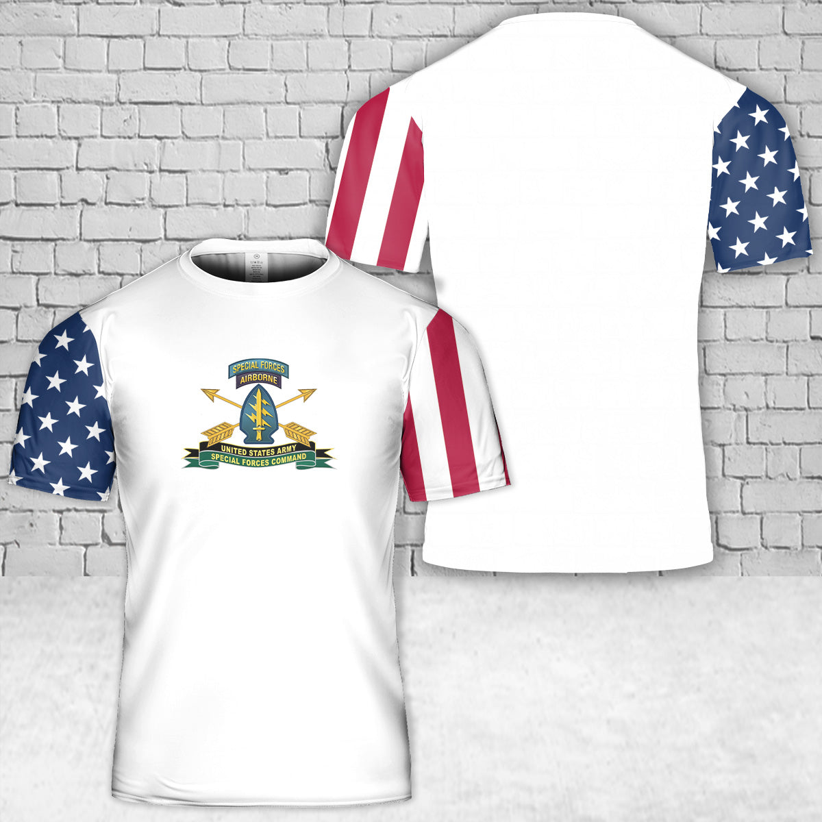 US Army Special Force Airborne Special Operations Command T-Shirt 3D