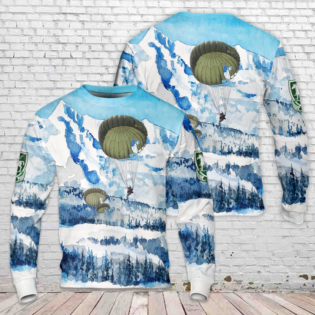 US Army Special Forces 10th Special Forces Group (Airborne) (10th SFG (A)) Parachute Christmas Sweater