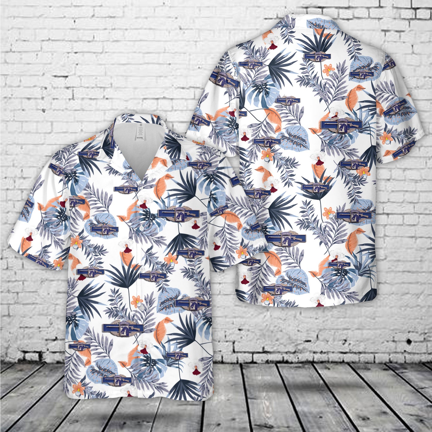 US Army 18th Airborne Combat Infantry Airborne Badge Army CIB Hawaiian Shirt