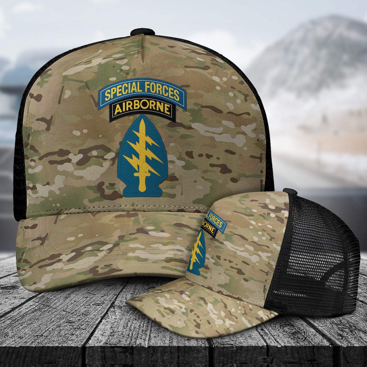 US Army Special Forces Insignia AOP Trucker Cap