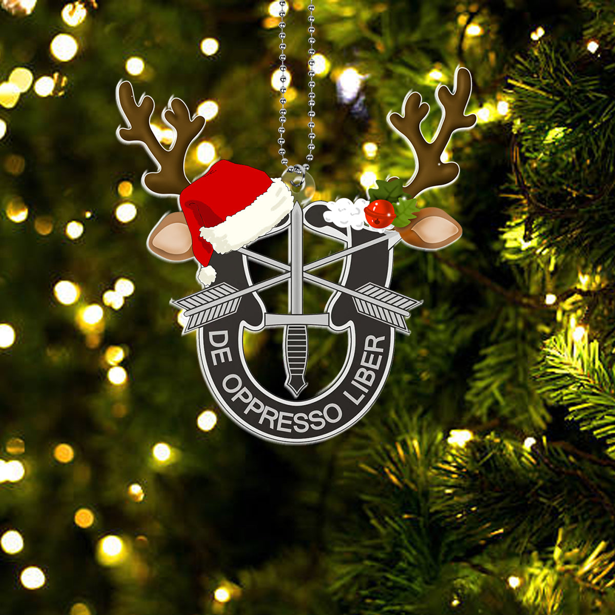 US Army Special Forces Unit Crest Christmas Ornament