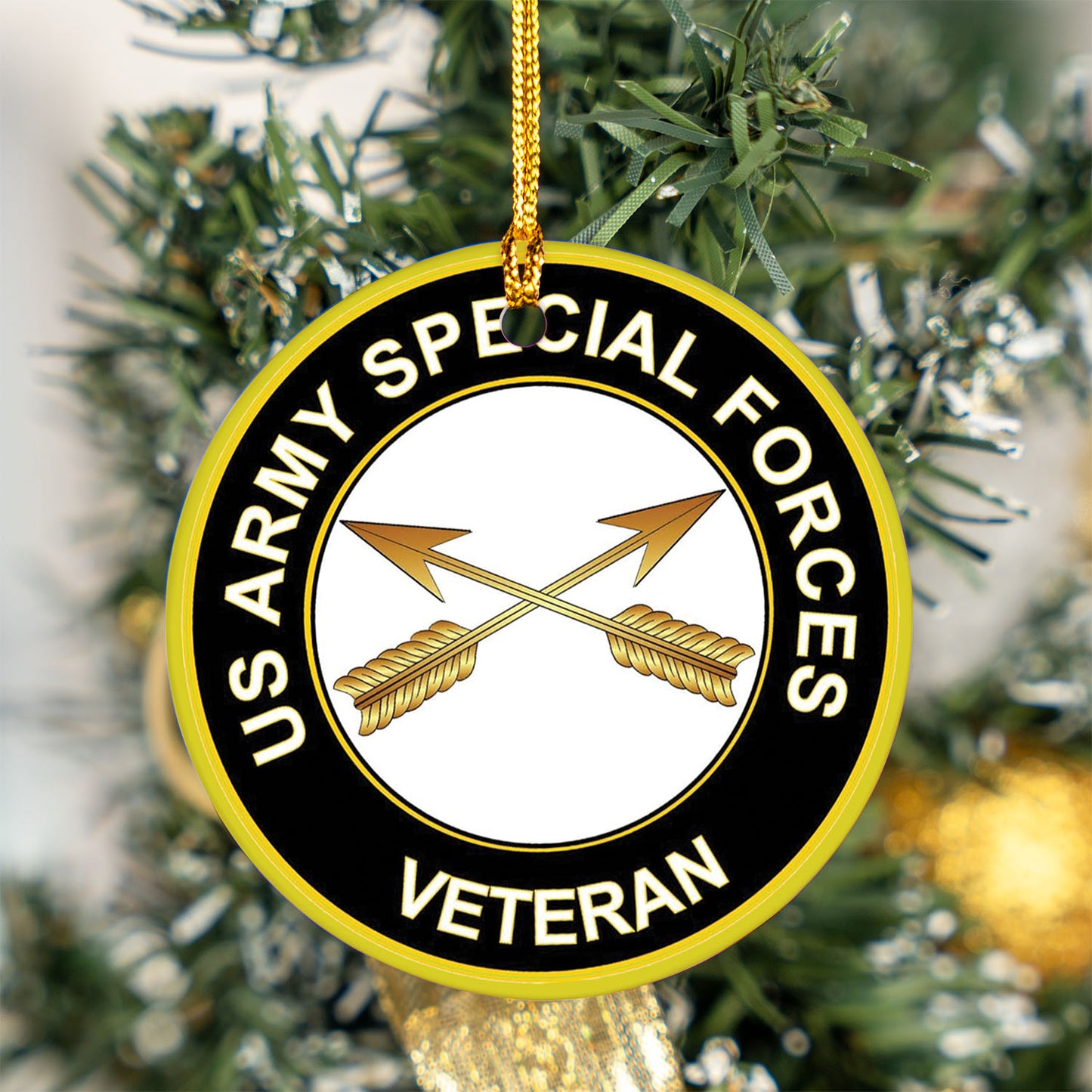US Army Special Forces Veteran Ceramic Ornament