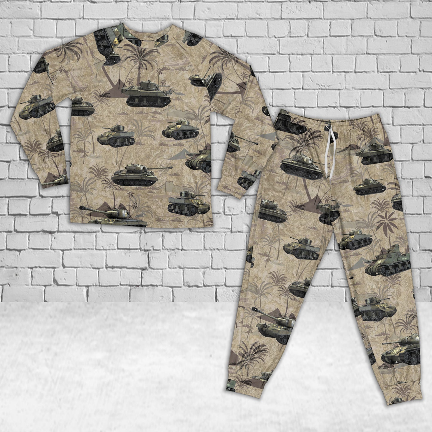 US Army Tanks WWII Kid Raglan Pajamas Set